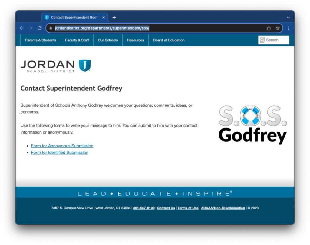 SOS Godfrey Site