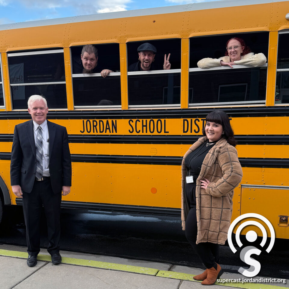 Superintendent with the bus trainers