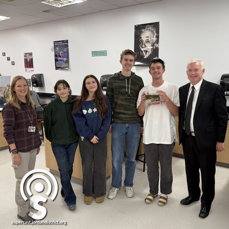 Superintendent with science students